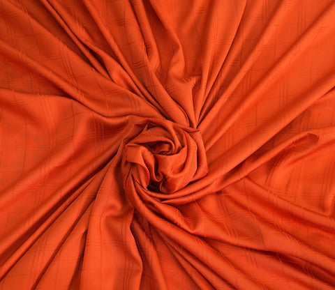 Dobby Checks Organic Bamboo 300 TC 2 Pillowcases and 1 Fitted Bedsheet (Orange, King Size)