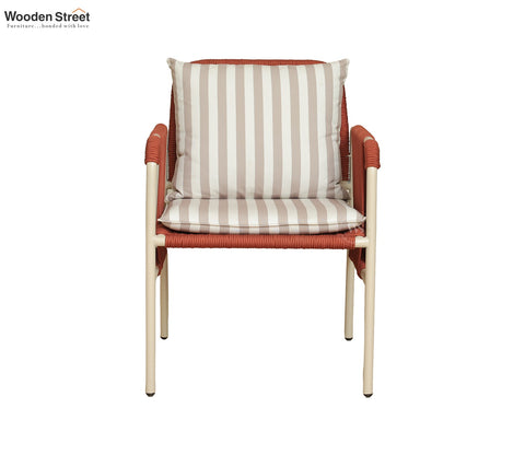 Corsica Rope Woven 2 Seater Outdoor Set with Coffee Table (Brick Red)
