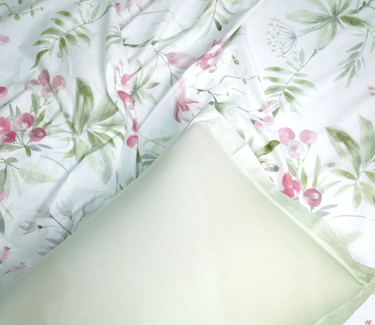 Botany Flat Cotton Bed Sheet King Size with 2 Pillow Covers (Blue)
