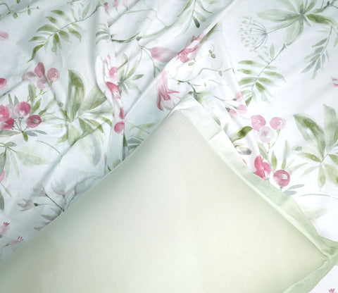 Botany Flat Cotton Bed Sheet King Size with 2 Pillow Covers (Blue)