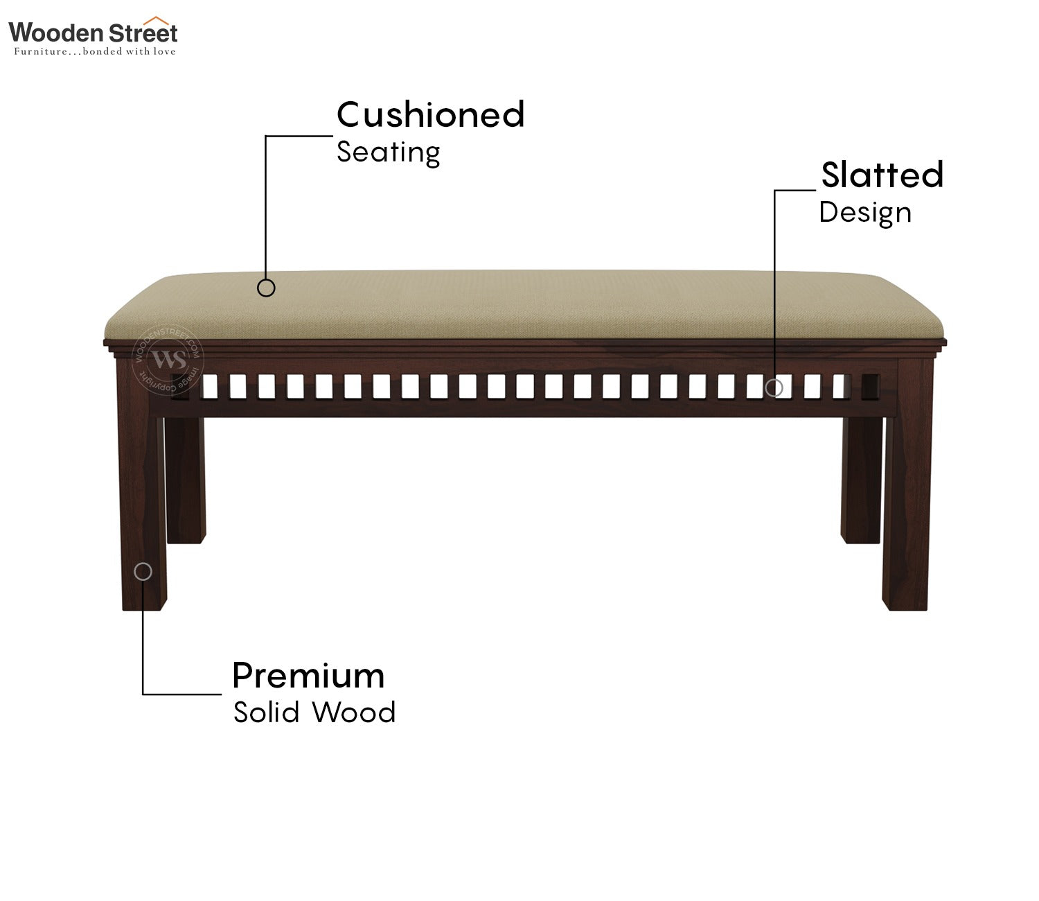 Adolph Bench (Walnut Finish)