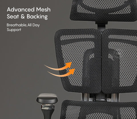 Bezus Premium Ergonomic High-Back Mesh Office Chair (Black)