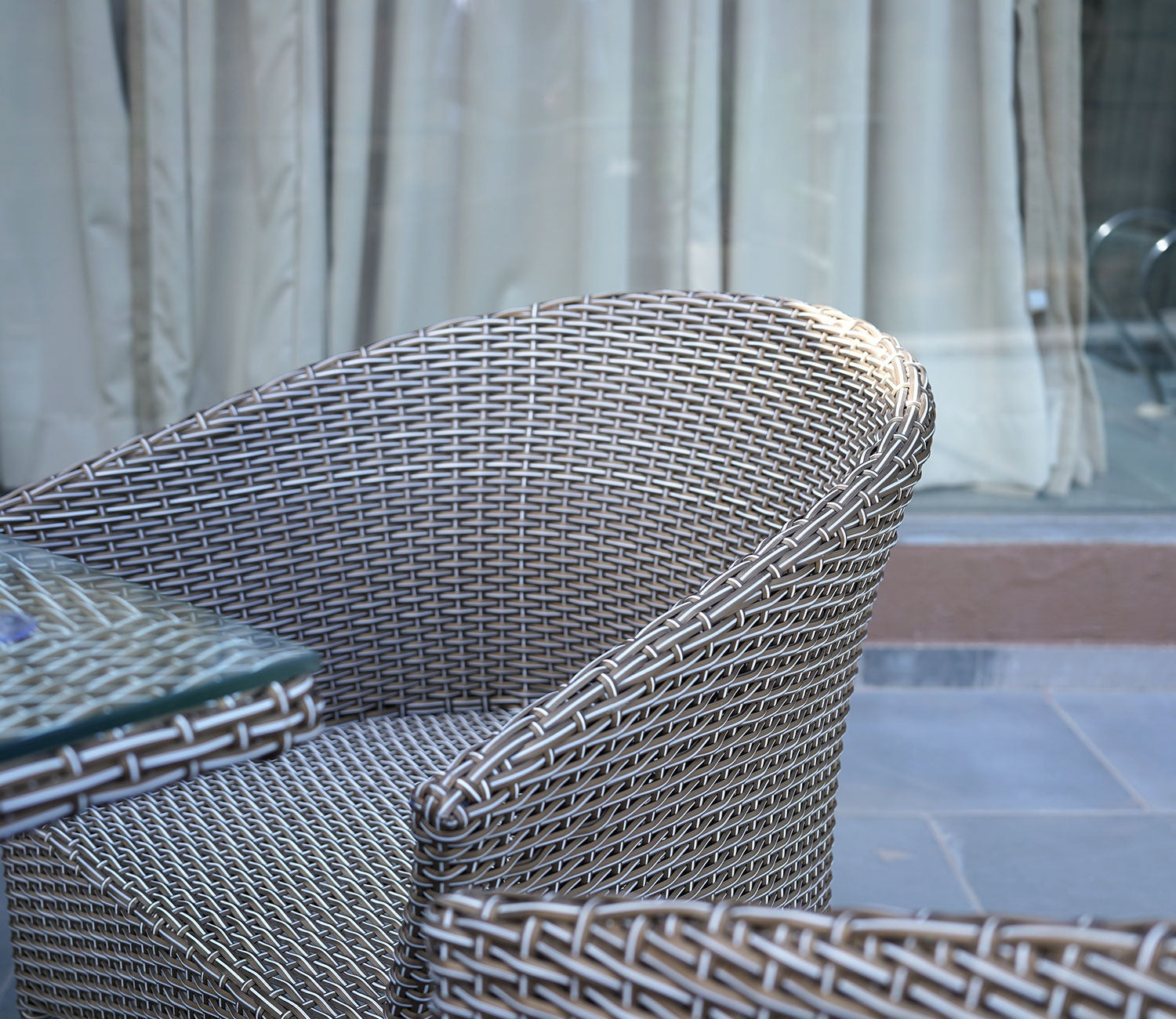 Vatican Wicker Outdoor Garden Chair ( Golden White)