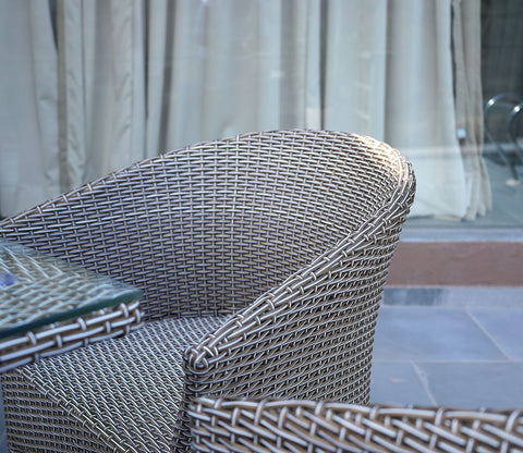 Vatican Wicker Outdoor Garden Chair ( Golden White)