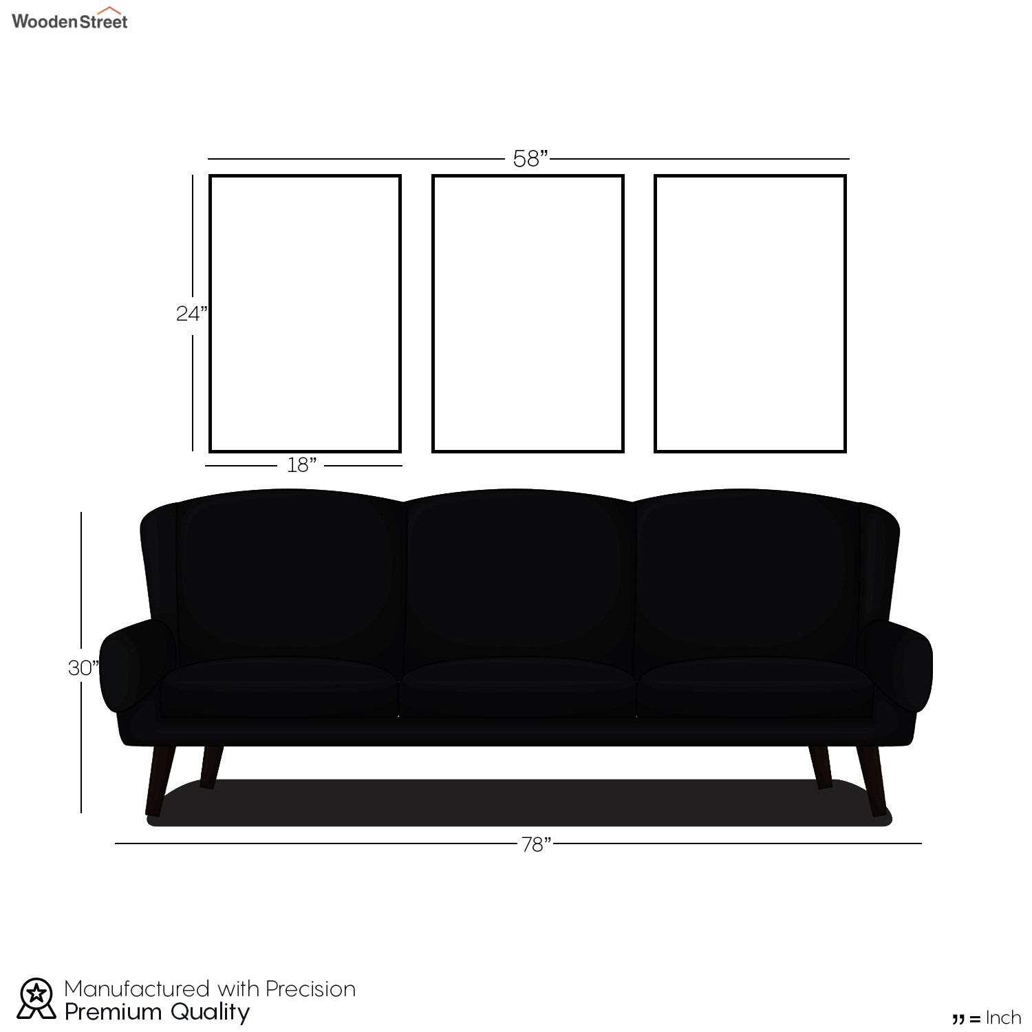 Mid-century Hues of Nature Wall Frame (Rectangle, Black, 18x24 Inch, Matte Paper)