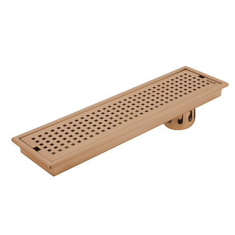 Trueliving Home Brown Palo Shower Drain Channel (48 x 4 Inches) ROSE GOLD PVD Coated
