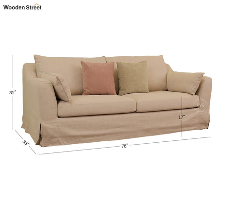 Yana 3 Seater Fabric Sofa (Beach Cream)