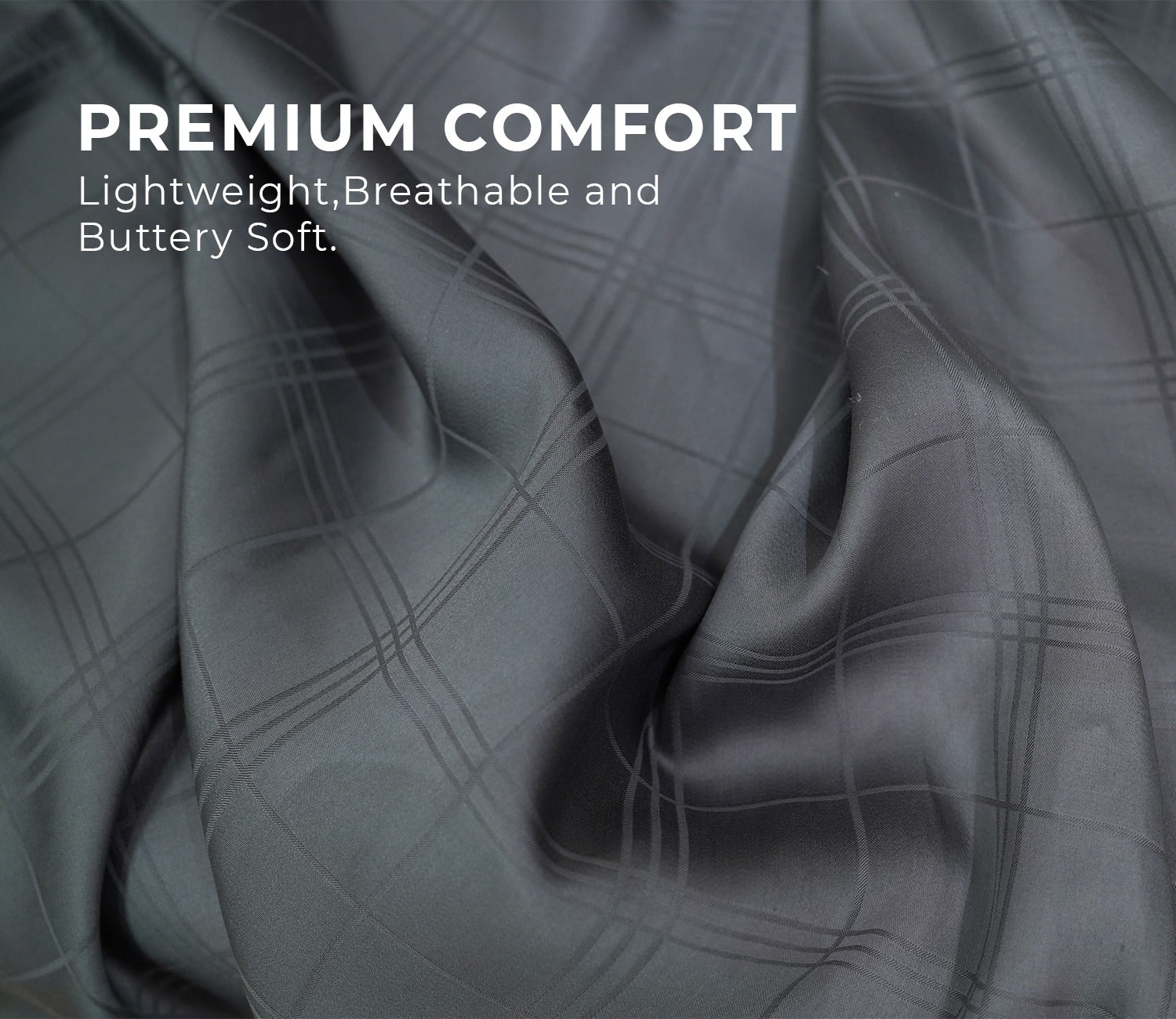 Vegan Dobby Organic Bamboo King Size Bed Sheet with 2 Pillowcases (Charcoal Grey)