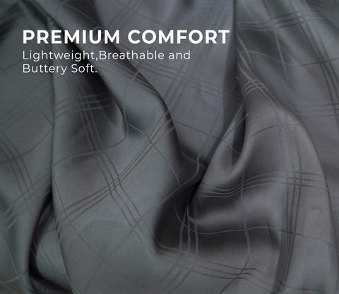 Vegan Dobby Organic Bamboo King Size Bed Sheet with 2 Pillowcases (Charcoal Grey)