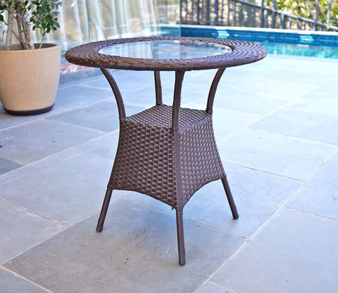 Sienna Round Outdoor Garden Table (Brown)