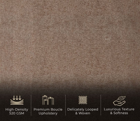 Albus L-Shape 5 Seater Right Aligned Sofa (Cotton, Sand Brown)