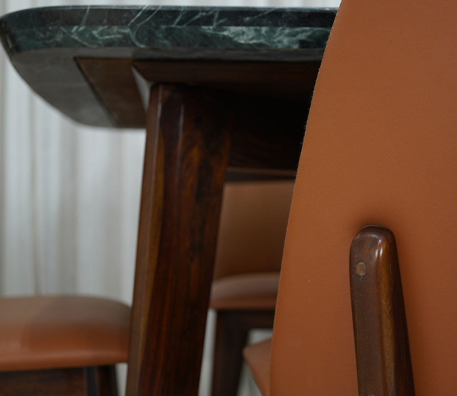 Fressia Fabric Dining Chair (Walnut Finish, Ginger Bread)
