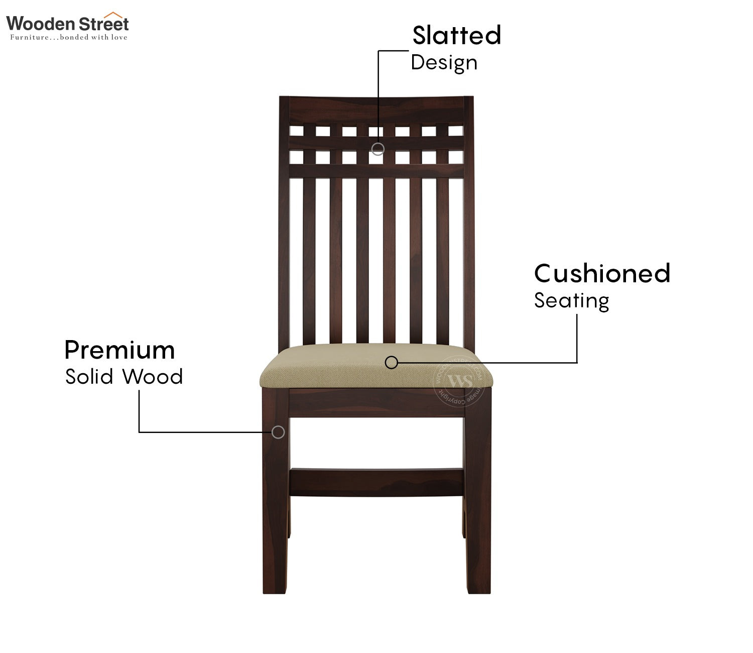 Adolph 6 Seater Dining Table Set  (Walnut Finish)