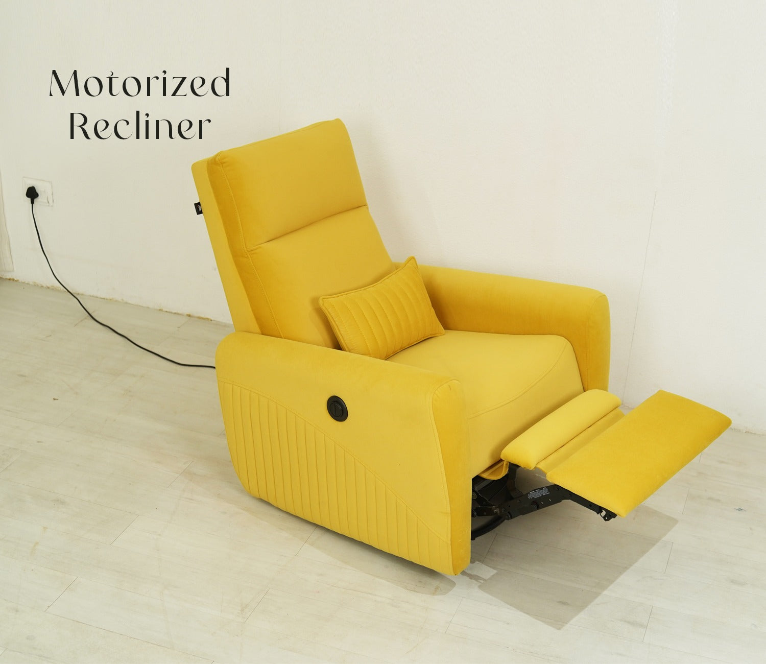 Nivaan Suede Rocking Revolving Motorized Recliner R3 (Yellow)
