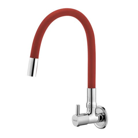 Trueliving Modern  Kara Brass Sink Tap with Silicone Red Flexible Spout20 Inches