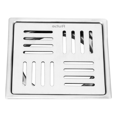 Trueliving_Pluto Silver Square Premium Flat Cut Floor Drain (5 x 5 Inches)