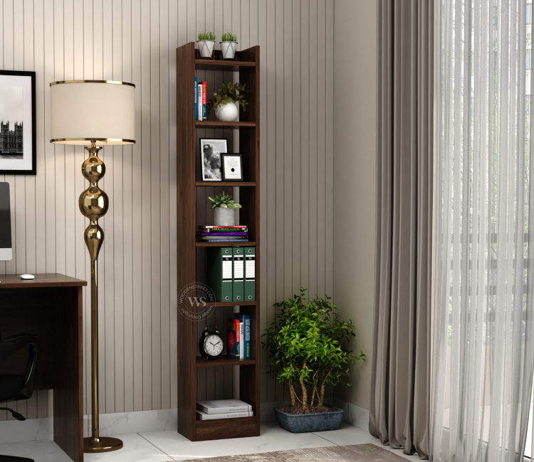 Granger Engineered Wood Book Shelf With Open Storage (Columbian Walnut Finish)