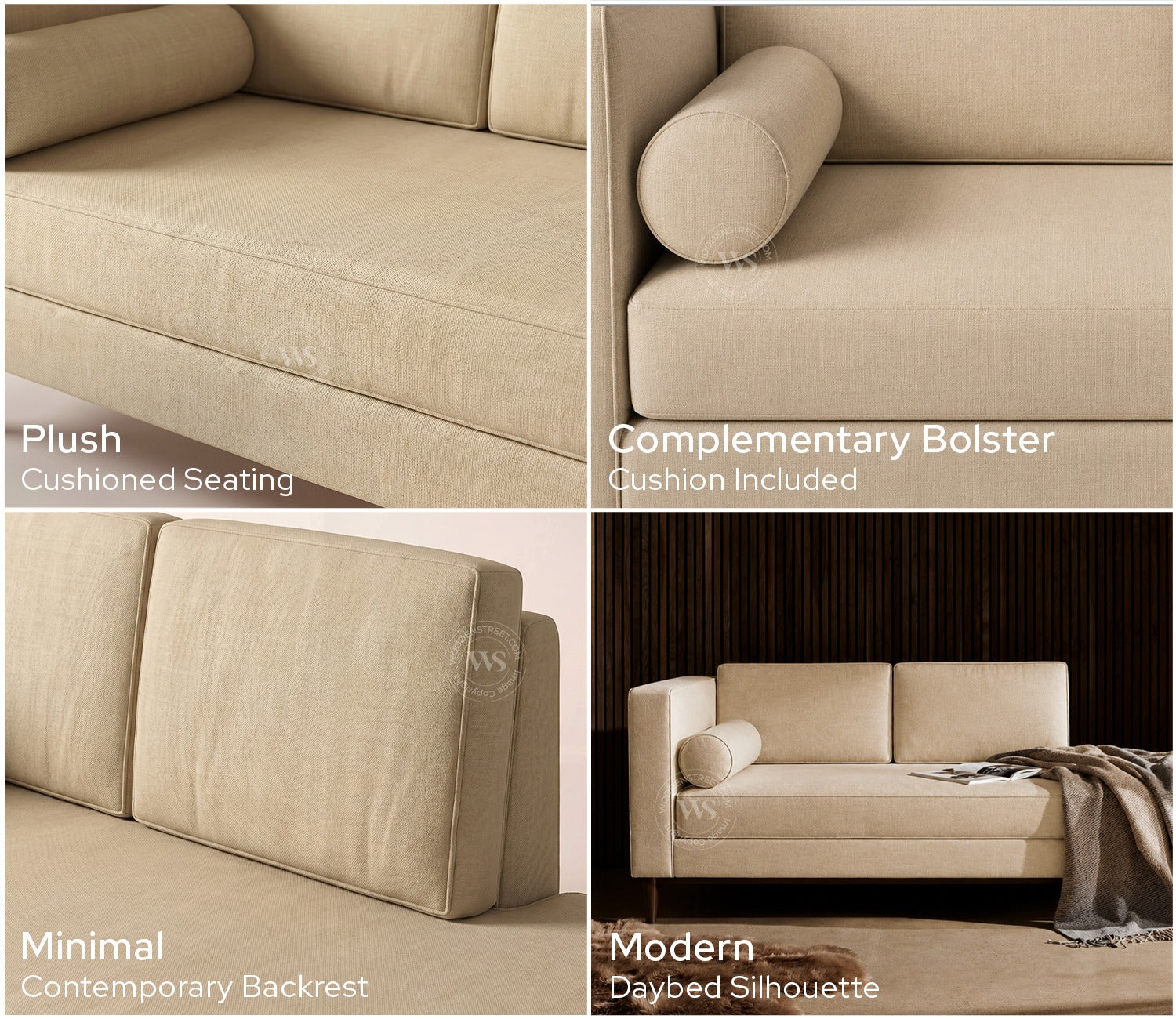 Michael Chaise Lounge (Cotton, Irish Cream)