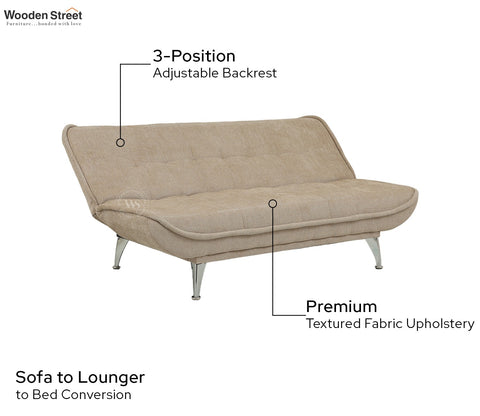 Bastion Premium Upholstery Fabric Sofa cum Bed (Beige)