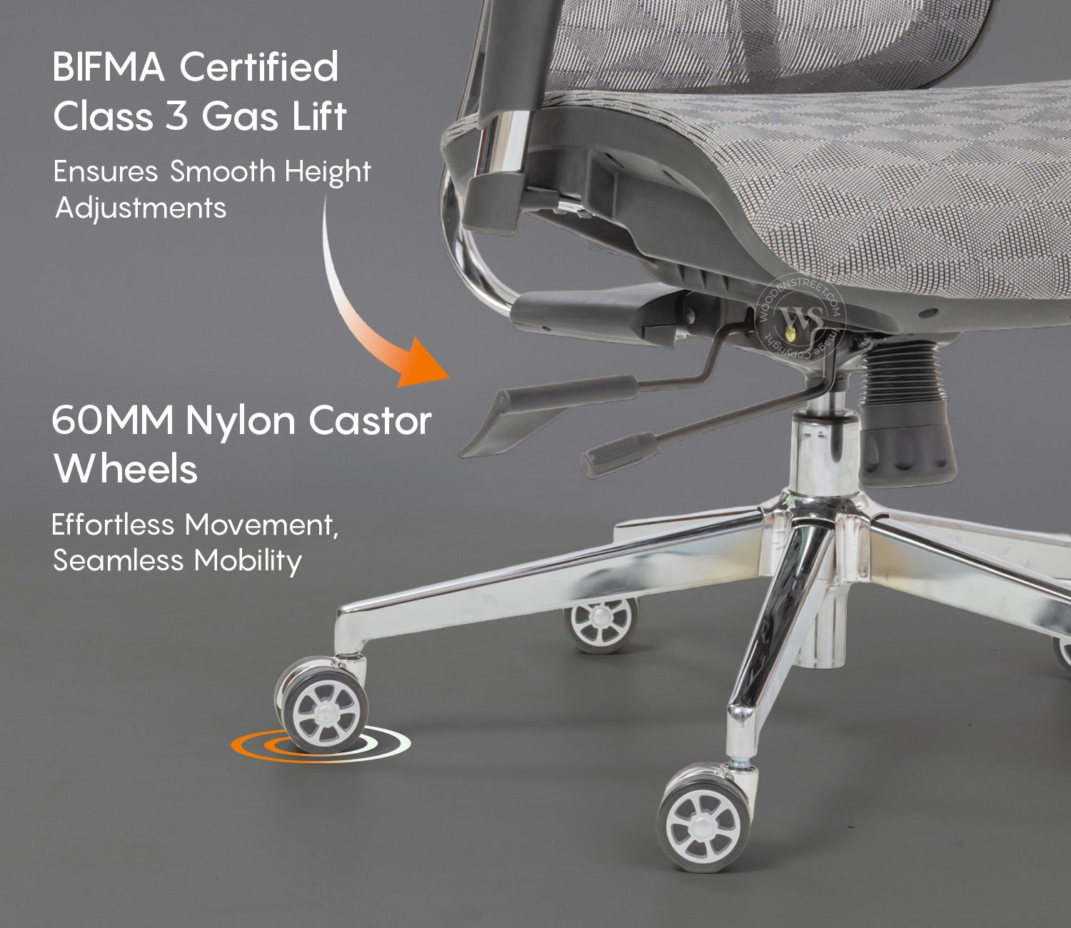 Faymi High Back Mesh Office Chair (Grey)