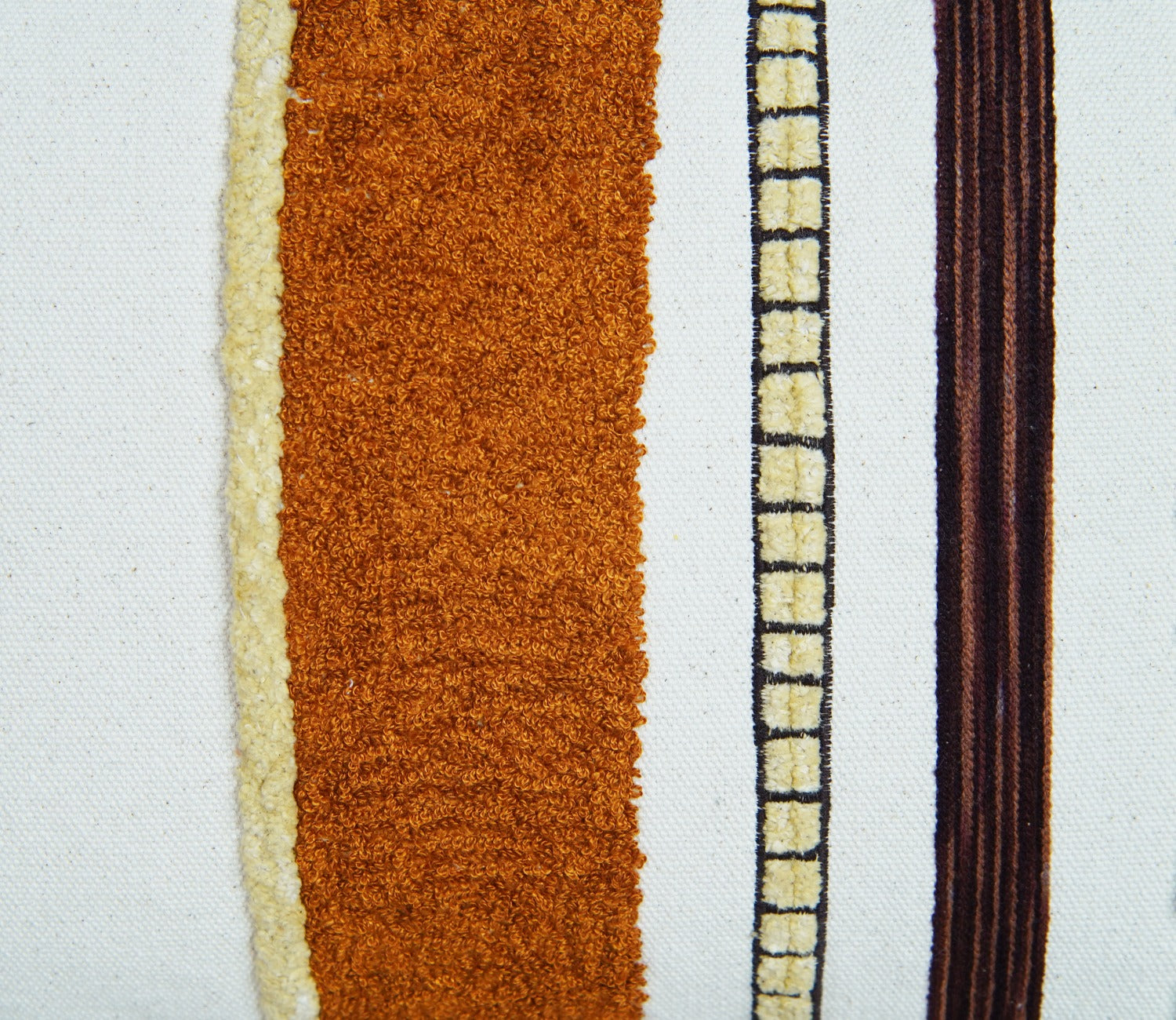 Striped Tasseled Mustard Cotton Cushion Cover -14 x 20