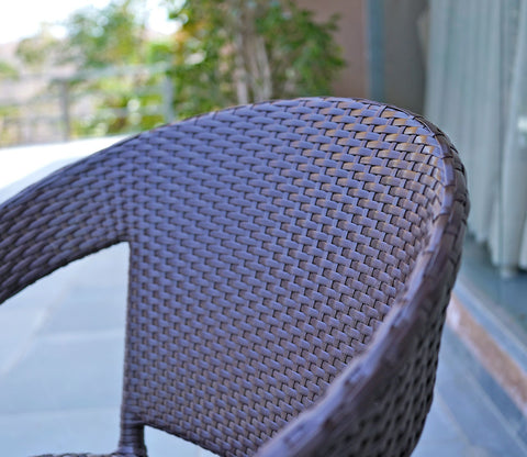 Sienna Wicker Outdoor Garden Chairs -Set of 2 (Brown)
