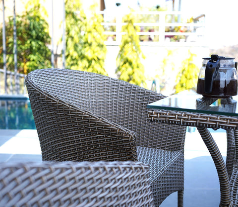 Vatican Wicker Outdoor Garden Chair ( Golden White)