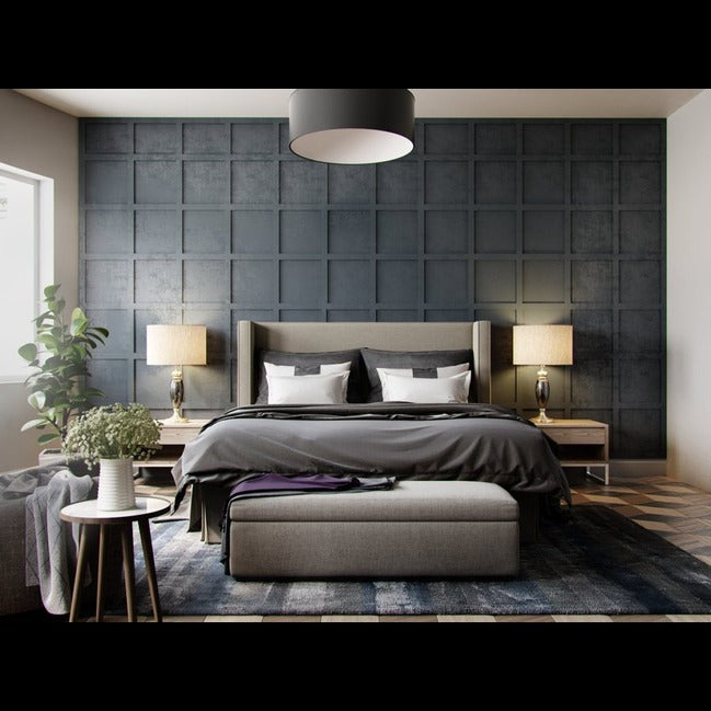Trueliving Luxurious design Dark bed Laminated Finish & PU Finish 6Ft *6Ft *1Ft