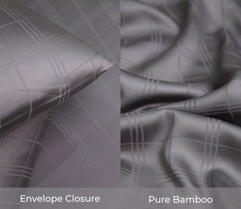 Vegan Dobby Organic Bamboo King Size Bed Sheet with 2 Pillowcases (Charcoal Grey)