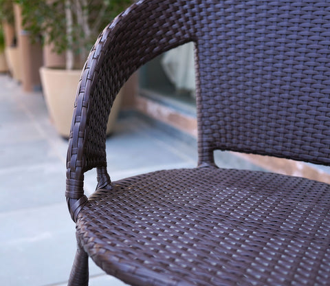 Sienna Wicker Outdoor Garden Chairs -Set of 2 (Brown)