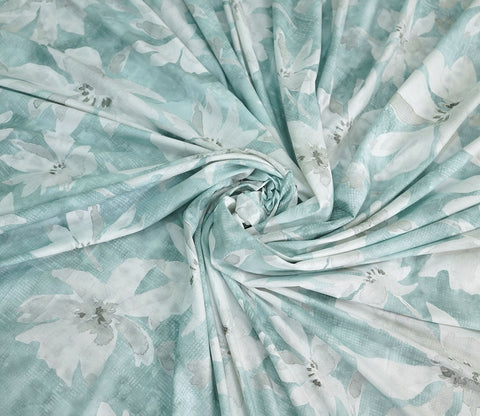 Blossom Flat Cotton Bed Sheet King Size with 2 Pillow Covers (Blue)
