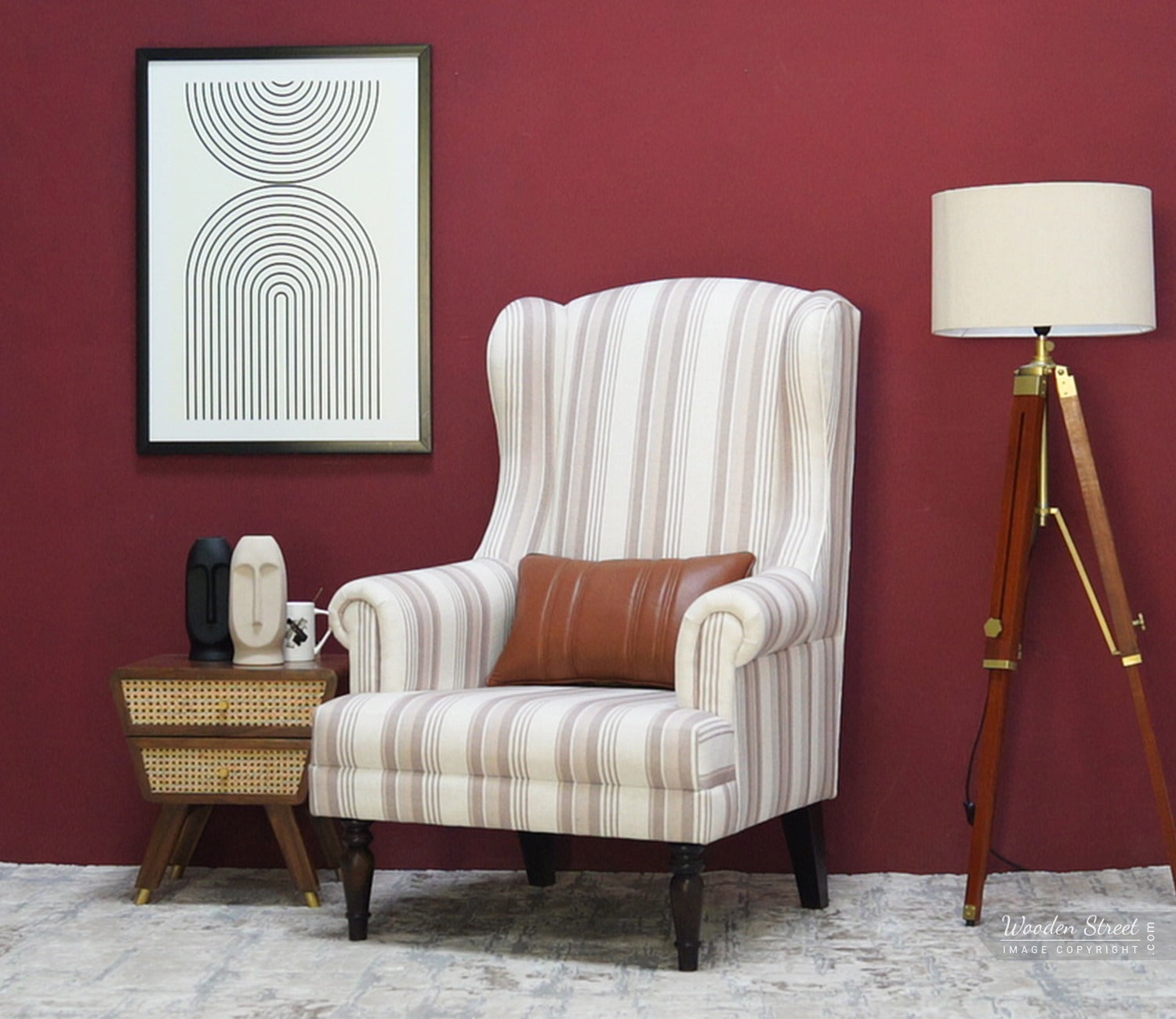 Danon Lounge Chair (Cream Stripe)