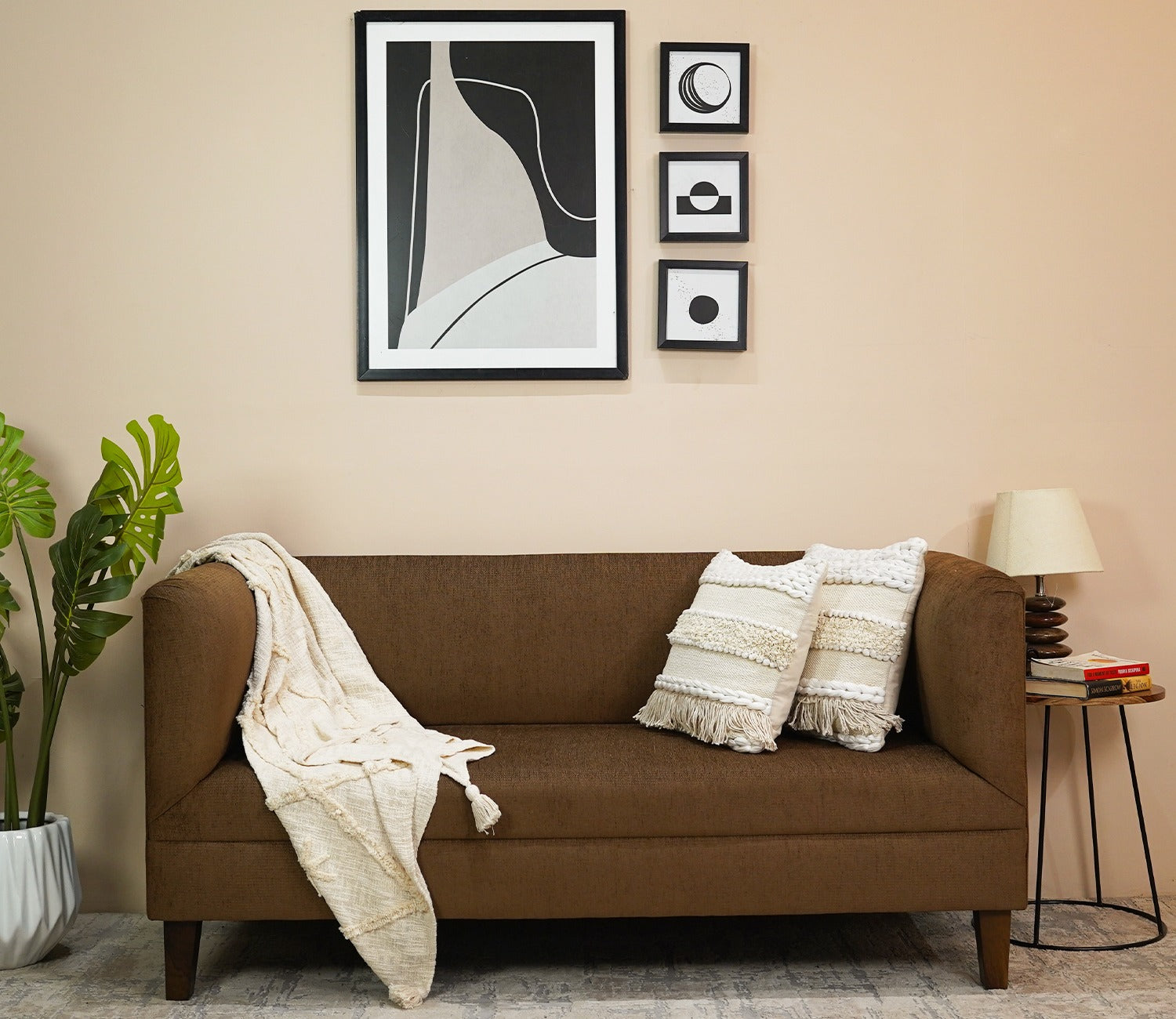 Dexter 3 Seater Fabric Sofa (Cotton, Mocha Brown)
