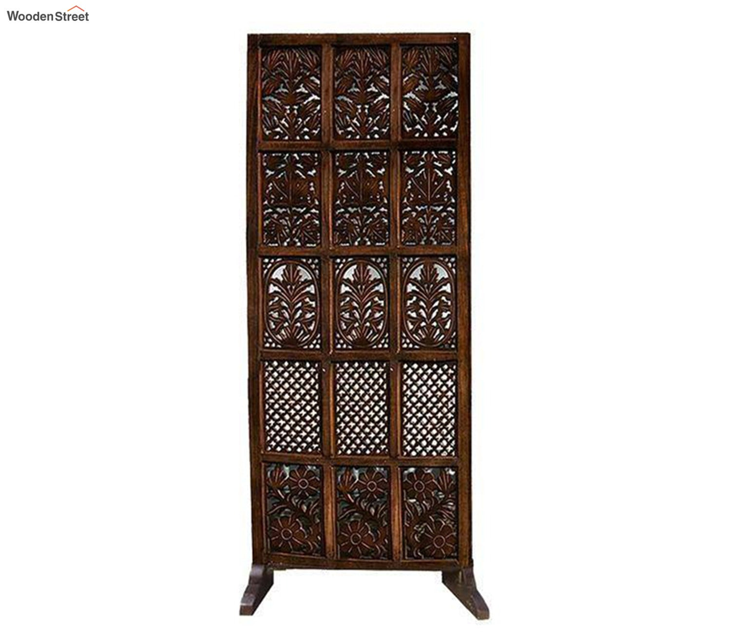 Amaiya Singe Panel Carved Wooden Partition