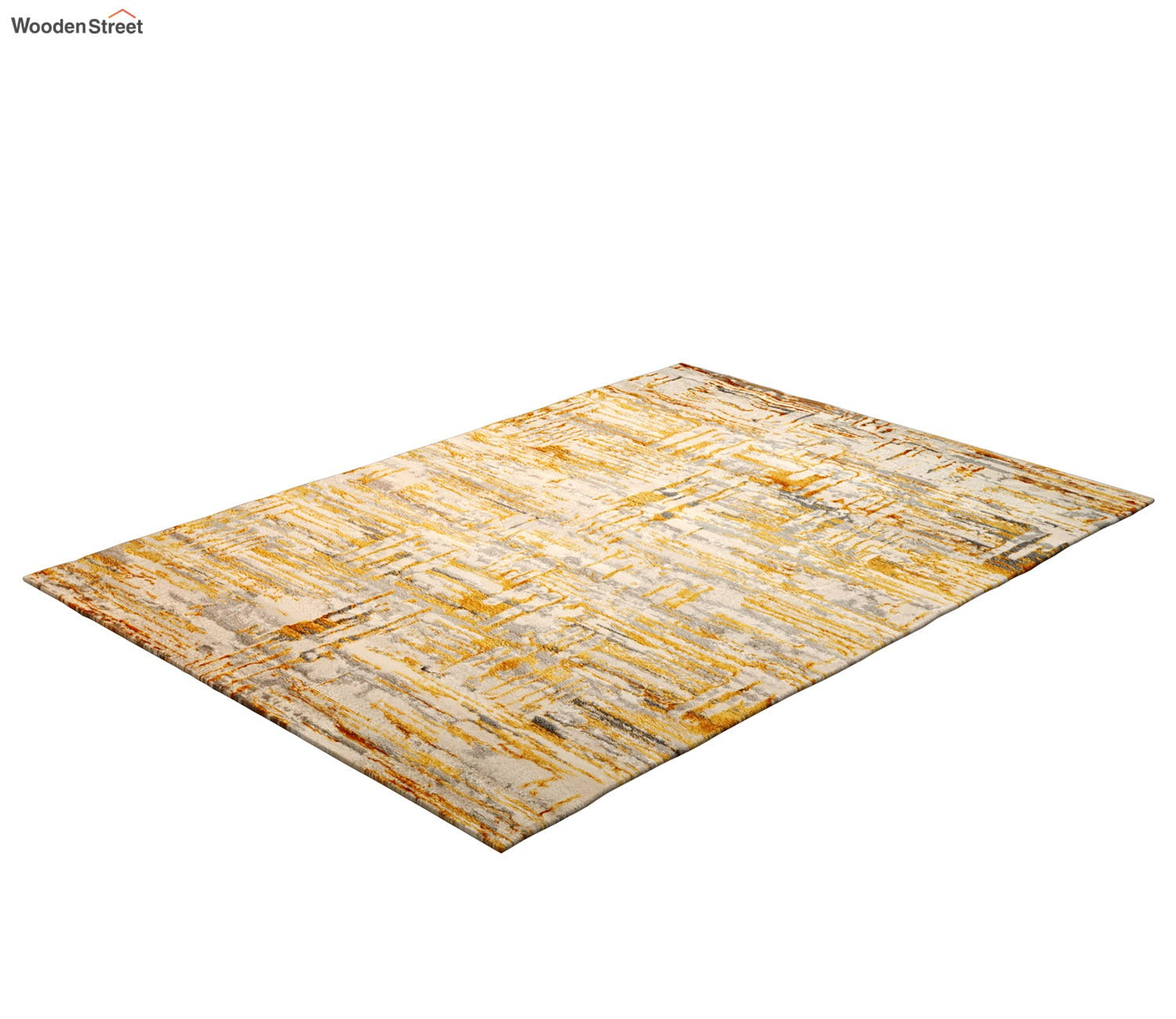 Malibu Beige Abstract Carpet (7.5 x 5 Feet)