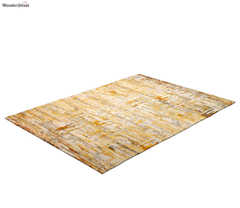 Malibu Beige Abstract Carpet (7.5 x 5 Feet)