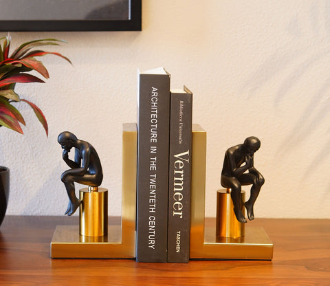 Enigmatic Black And Gold Book End