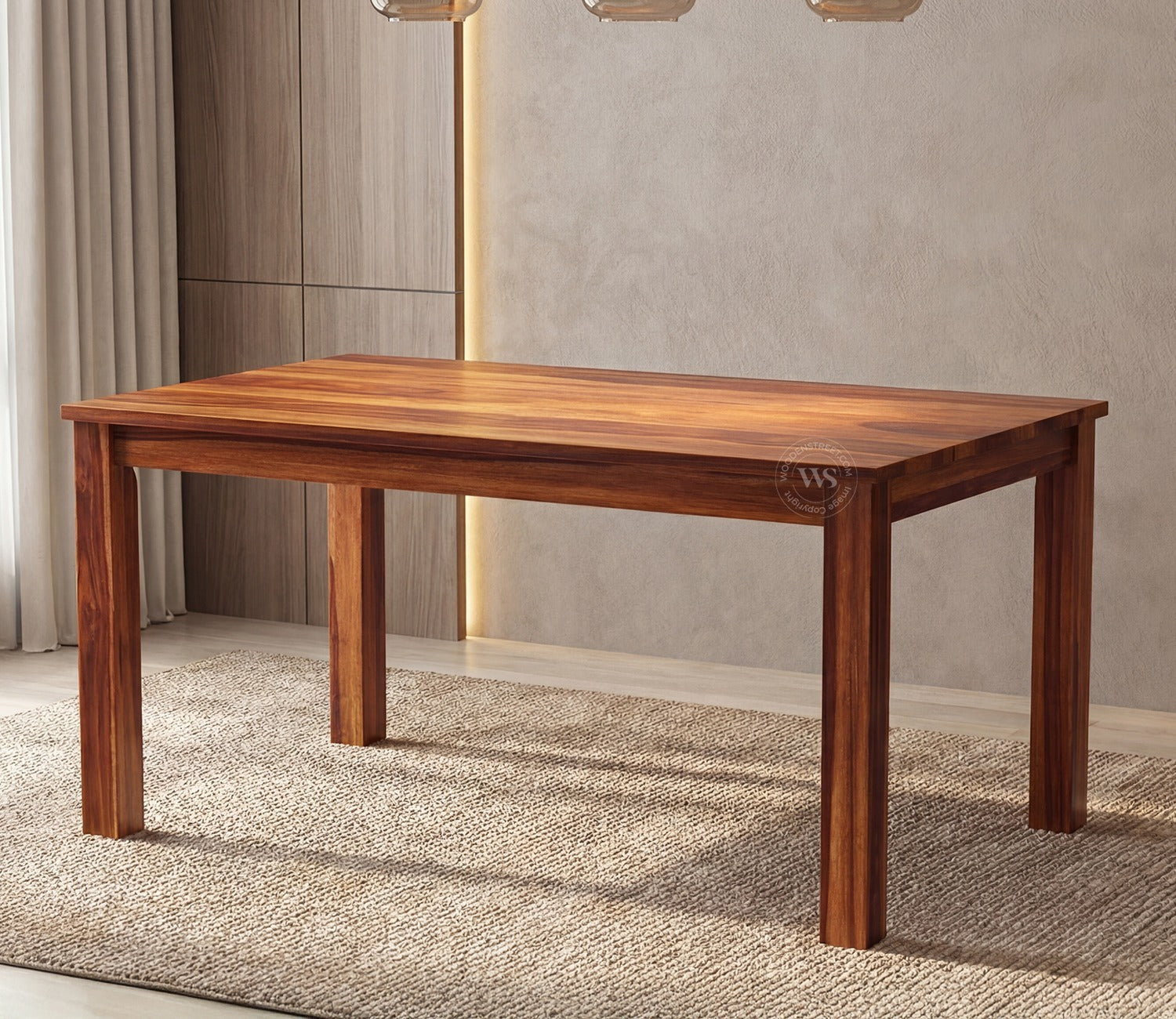Janet 6 Seater Dining Table (Honey Finish)