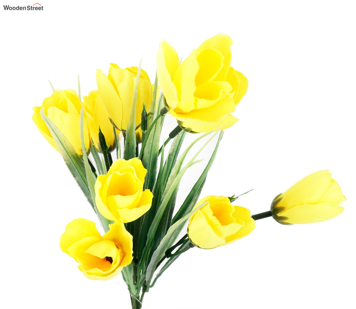 Blissful Bunch Of Roses Artificial Flower- Set Of 5 (Yellow)