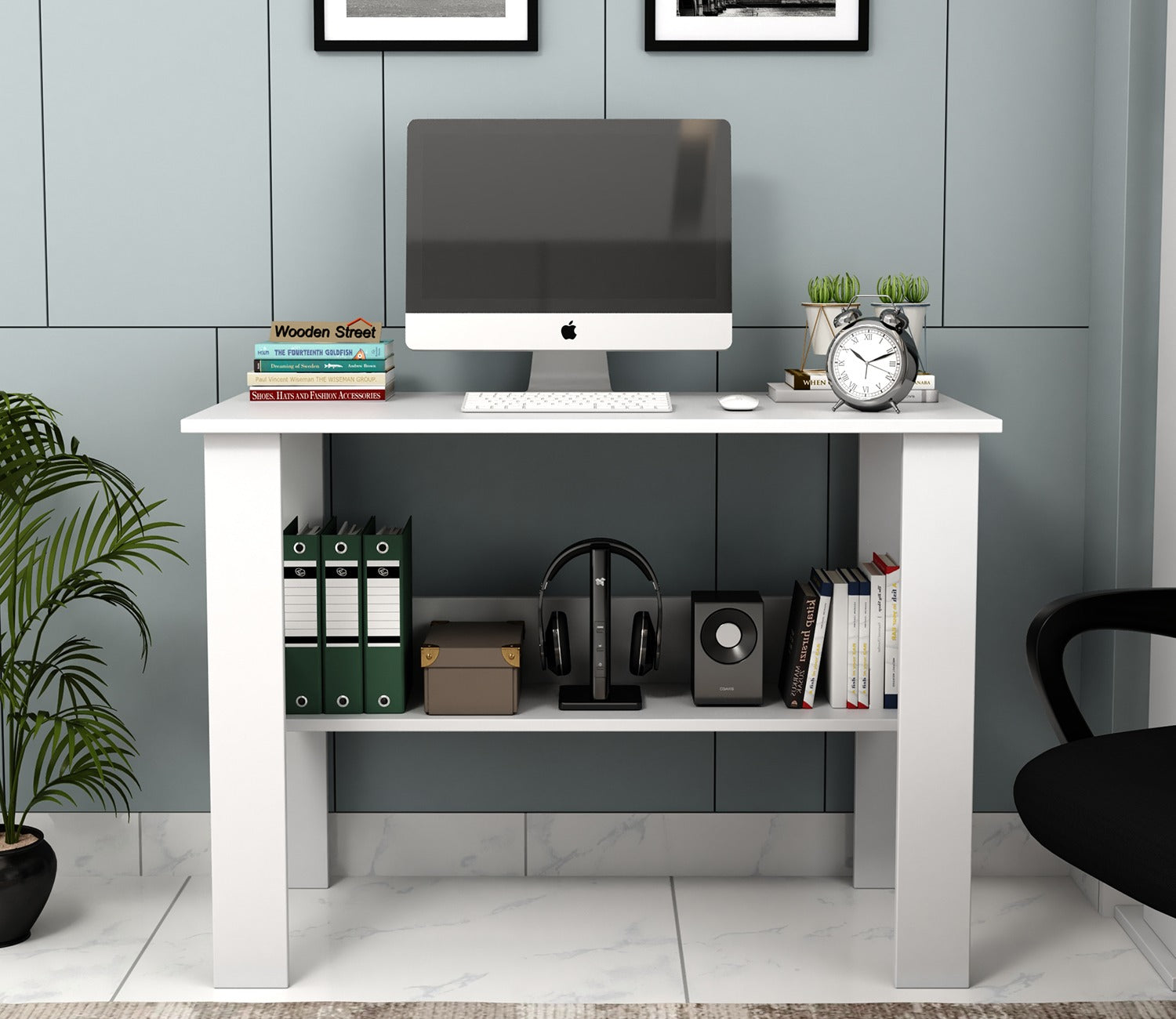 Brook Engineered Wood Study Table (Frosty White Finish)
