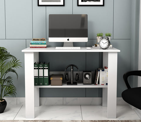 Brook Engineered Wood Study Table (Frosty White Finish)