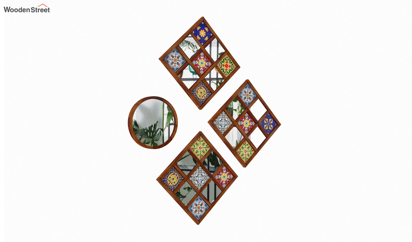 Bohemian Mirror Collage (Walnut Finish)