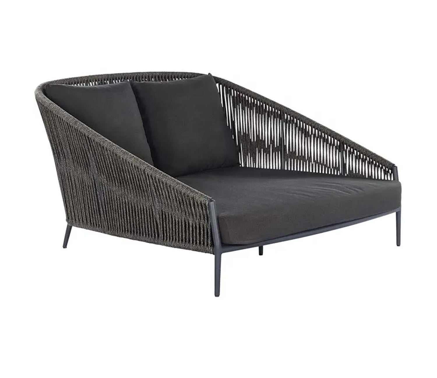 Black Rope Daybed Sofa Set With Black Cushions