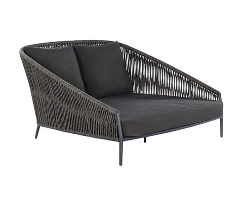 Black Rope Daybed Sofa Set With Black Cushions