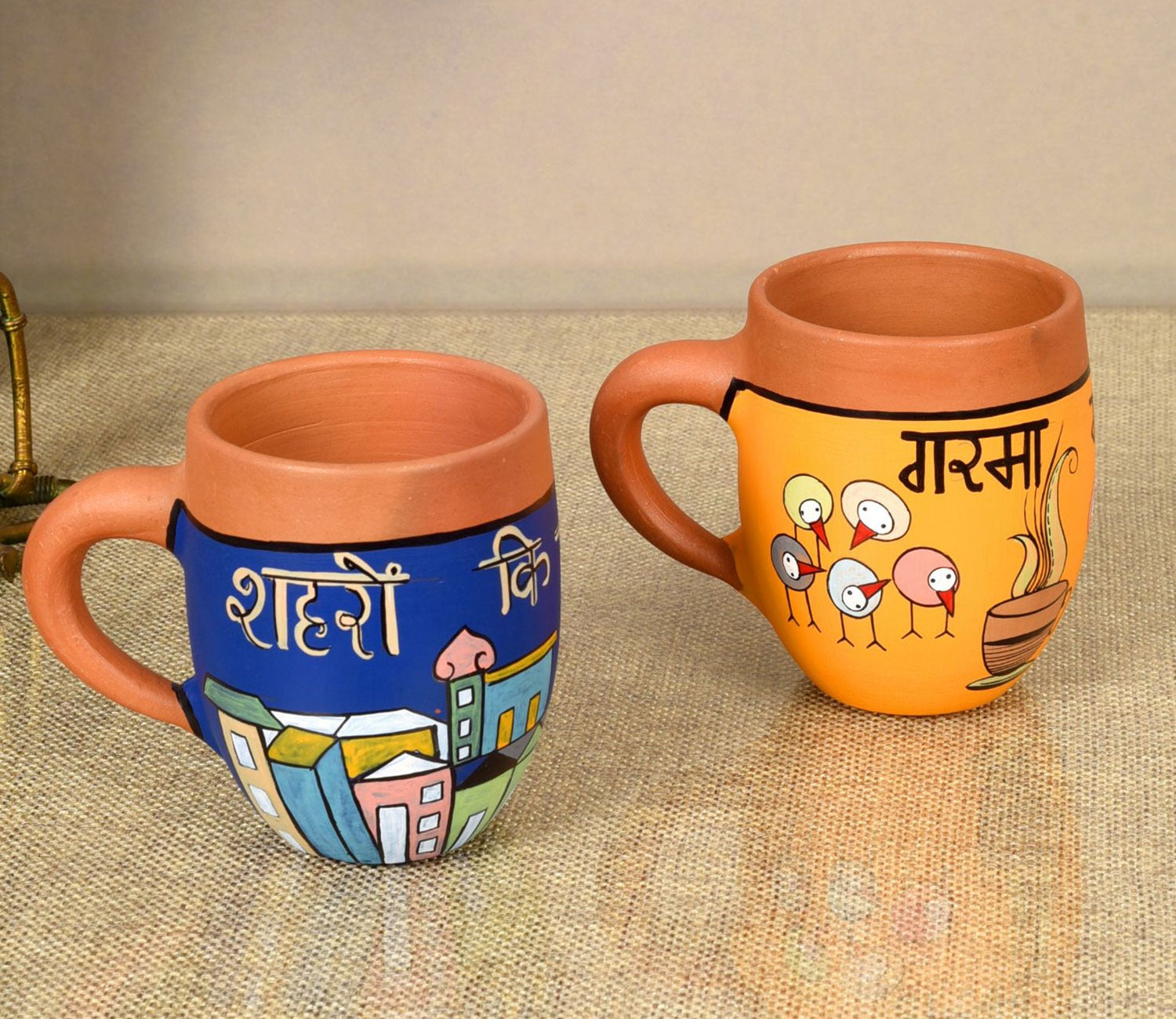 Earthen Elegance Hand Painted Chai Cups