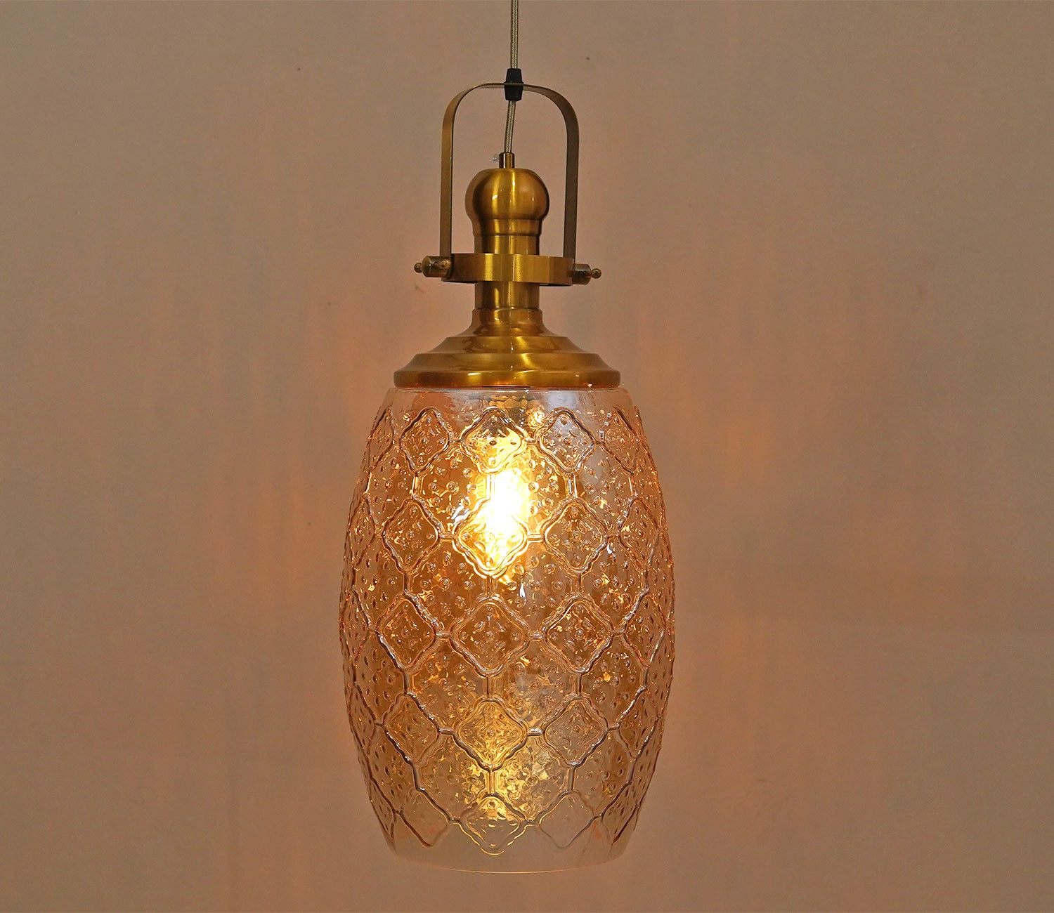 Sylvia Glass Lampshade Hanging Lights (Amber)