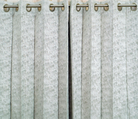 Shiny Textured Blackout 1 Piece Curtain (Grey, 7 Feet)