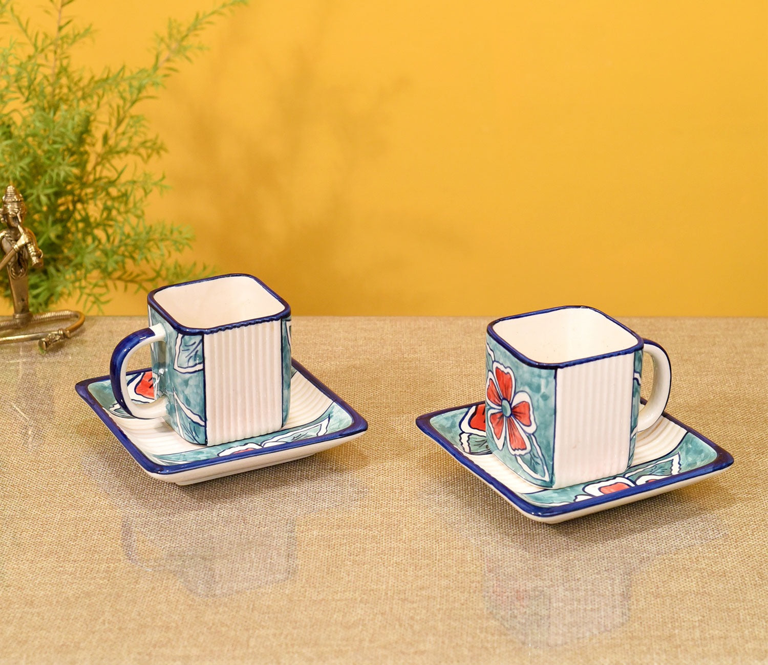 Artic Flowers of Ecstasy Cup and Saucer (Set Of 4)