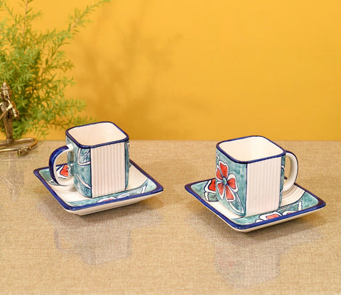 Artic Flowers of Ecstasy Cup and Saucer (Set Of 4)