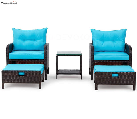 Brown Color Set of 5 Outdoor Furniture Set